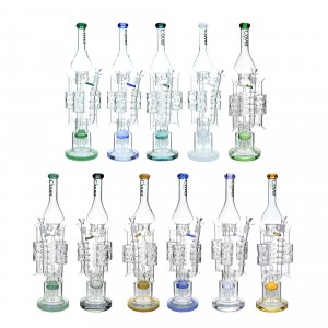 Clover Glass - 20" Spikey Arms Rocket Perc Multi Perc WP 14F - [WPA-88]